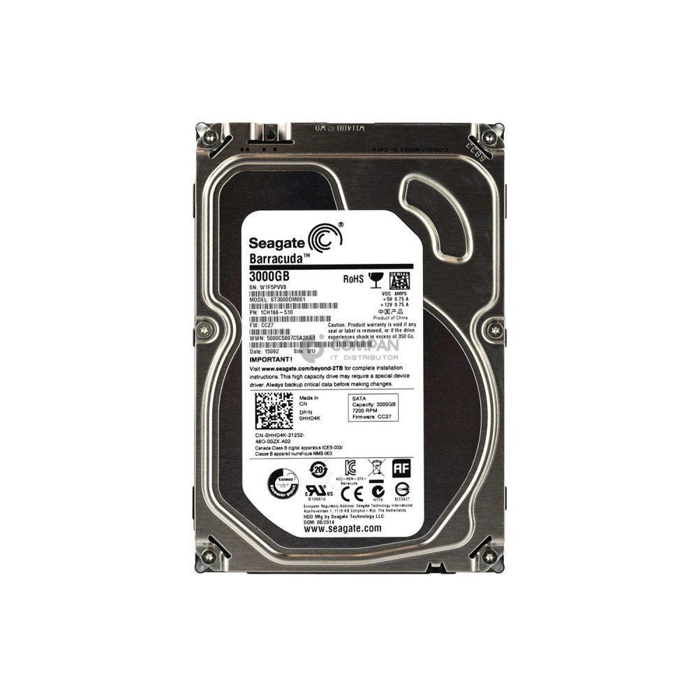 HHD4K DELL HARD DRIVE 3TB 7.2K 6G 3.5 SATA LFF